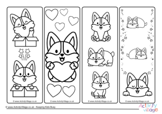 Dog Cute Colouring Bookmarks 