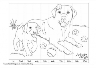 Dogs Jigsaw - Ordinal Numbers