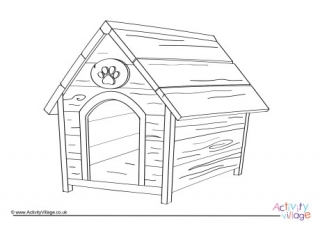 Dog Kennel Colouring Page 2