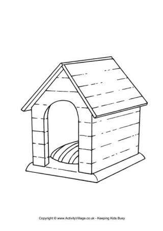 Dog kennel colouring page