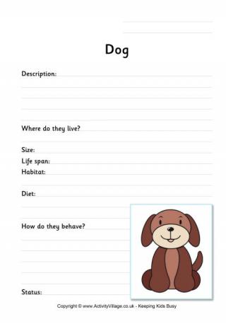 Dog worksheet