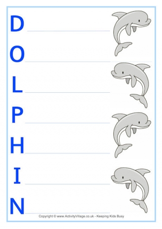 Dolphin Acrostic Poem Printables