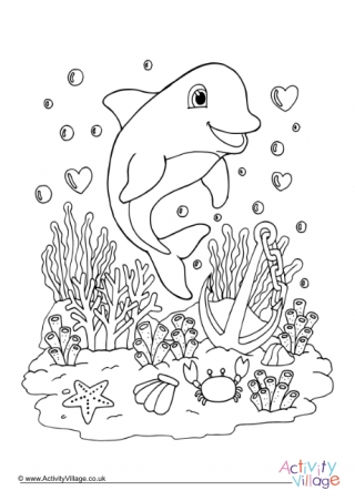 Dolphin Colouring Page 4