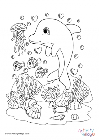Dolphin Colouring Page 7