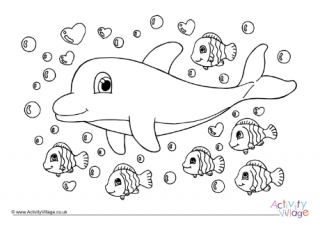 Dolphin Colouring Page 9