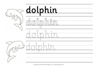Dolphin Handwriting Worksheet