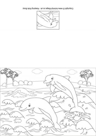 Dolphins Colouring Card