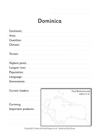 Dominica Fact Worksheet