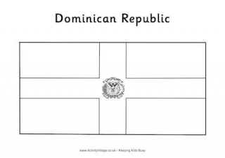Dominican Republic Flag Colouring Page