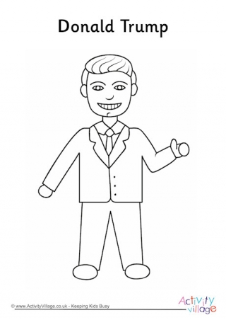 Donald Trump Colouring Page 1