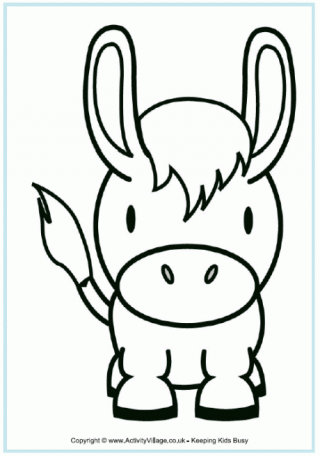 Donkey Colouring Page