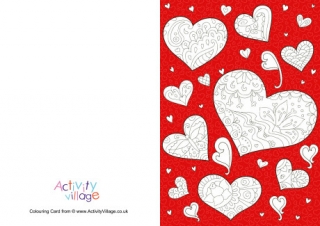 Doodle Hearts Colour Pop Colouring Card 1