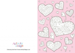 Doodle Hearts Colour Pop Colouring Card 2