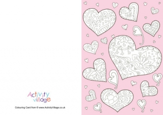 Doodle Hearts Colour Pop Colouring Card 2