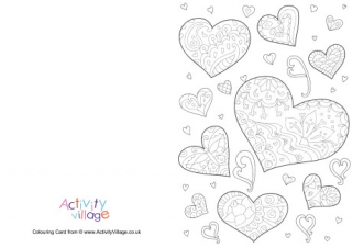 Doodle Hearts Colouring Card