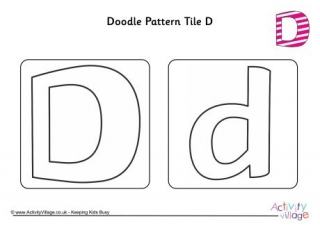 Doodle Pattern Tile Alphabet D