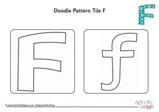 Doodle Pattern Tile Alphabet F