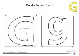 Doodle Pattern Tile Alphabet G