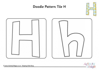 Doodle Pattern Tile Alphabet H