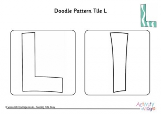 Doodle Pattern Tile Alphabet L