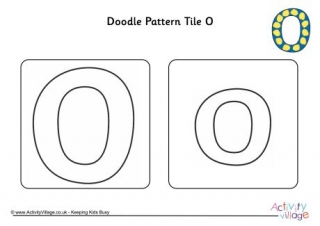 Doodle Pattern Tile Alphabet O