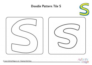 Doodle Pattern Tile Alphabet S