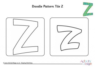 Doodle Pattern Tile Alphabet Z