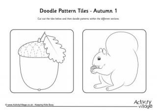 Doodle Pattern Tiles - Autumn 1
