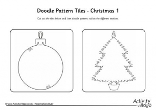 Doodle Pattern Tiles - Christmas 1