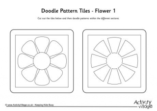 Doodle Pattern Tiles - Flower 1