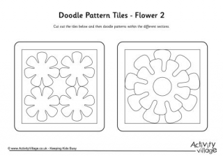 Doodle Pattern Tiles - Flower 2