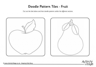 Doodle Pattern Tiles - Fruit