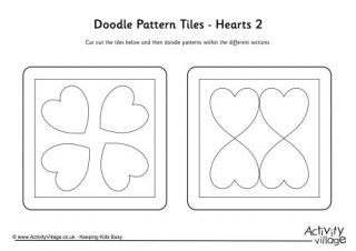 Doodle Pattern Tiles - Hearts 2