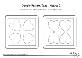 Doodle Pattern Tiles - Hearts 2