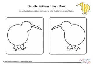 Doodle Pattern Tiles - Kiwi