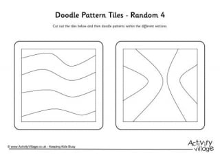 Doodle Pattern Tiles -  Random 4