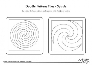Doodle Pattern Tiles - Spirals