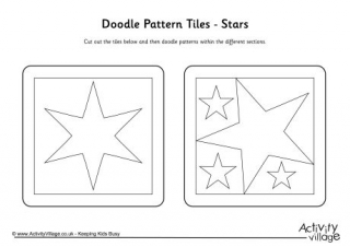 Doodle Pattern Tiles - Stars