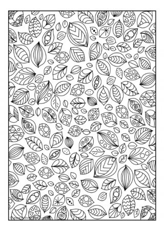 Doodly Autumn Leaves Colouring Page 3