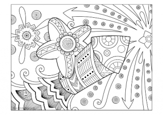 Doodly Fireworks Colouring Page