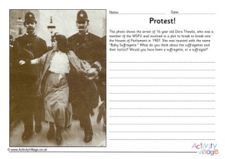 Dora Thewlis Protest Worksheet