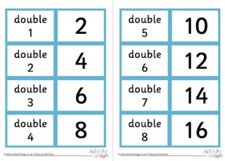 Doubles Flashcards - Small