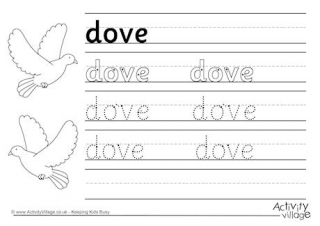 Dove Handwriting Worksheet