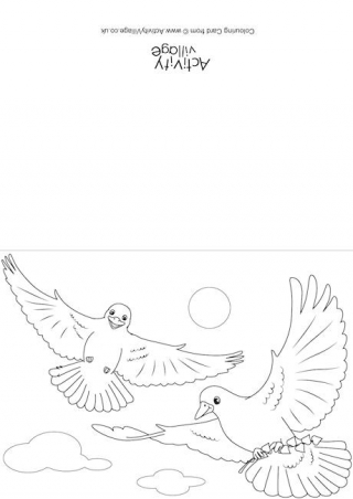Doves Scene Colouring Card