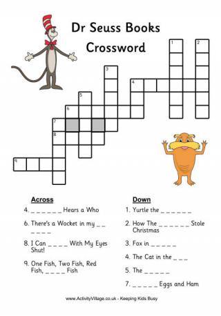 Dr Seuss Crossword