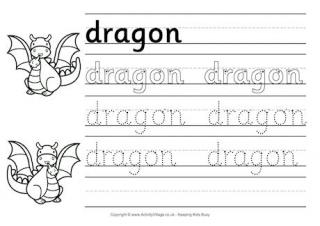 Dragon Handwriting Worksheet