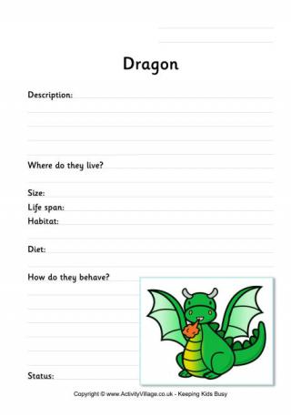 Dragon worksheet