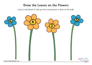 Draw Leaves on Flowers
