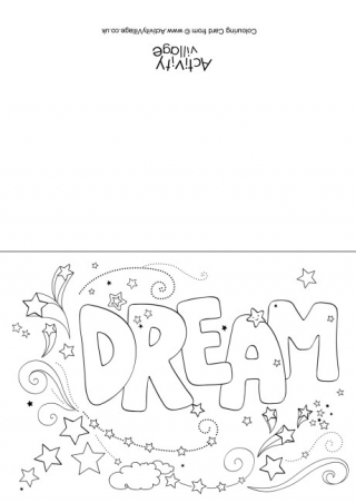 Dream Word Colouring Card