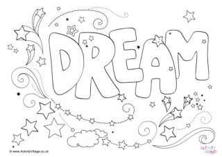 Dream Word Colouring Page